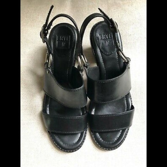 Frye Sandals Black Leather Harness Brielle - Picture 3 of 8